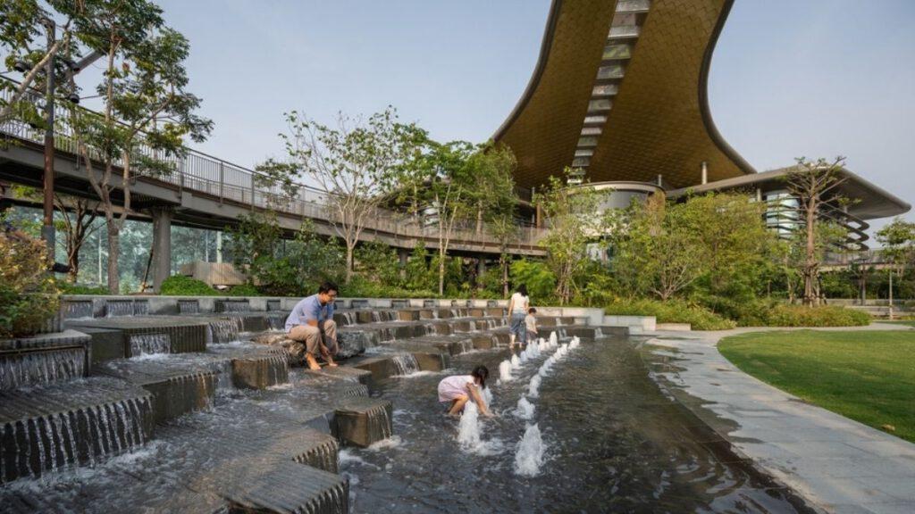 Intergenerational fun on the outskirts of Thai capital Bangkok.