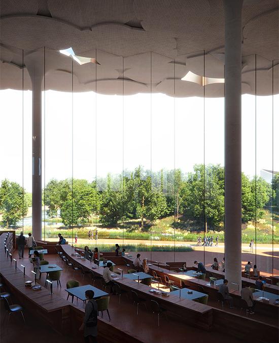 Pekings neuer „Wald des Wissens“, designt vom norwegischen Büro Snøhetta. (Bild: Plomp)
