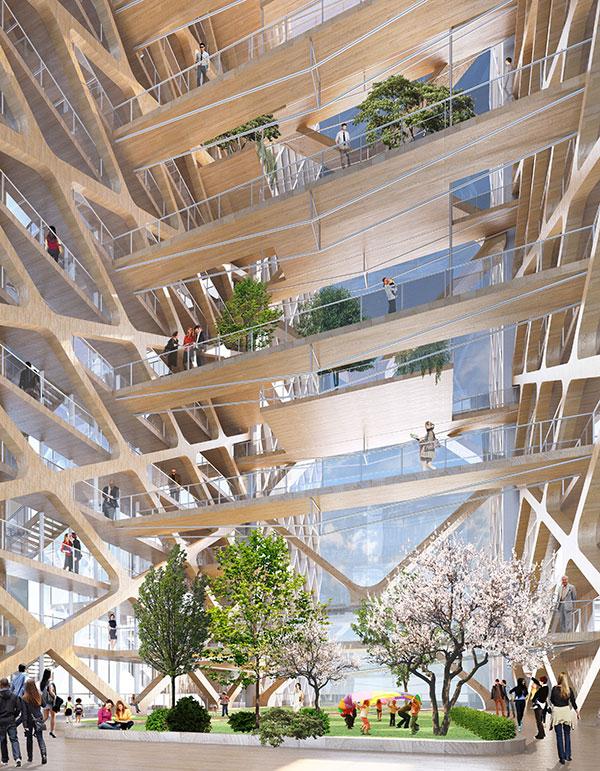 Atrium, River Beech Tower, Perkins + Will, Chicago