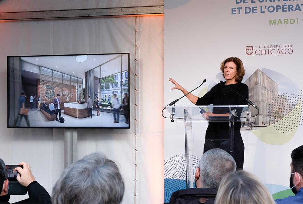 Eine Amerikanerin in Paris: Star-Architektin und Studio Gang Gründerin Jeanne Gang beim Launch des Projekts. (Bild: Sue Suerynski)