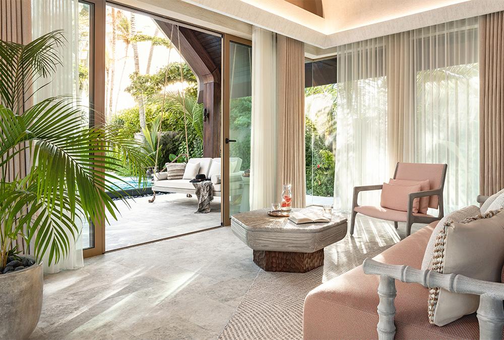 Hell und luftig: Das Interieur-Design der Villen des JOALI BEING Insel-Resorts (Bild: JOALI BEING)