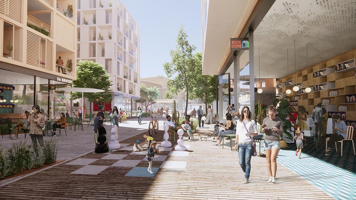 Pedestrian zone, Neighborhood Next, San Diego, 3XN/GXN, Gehl Architects