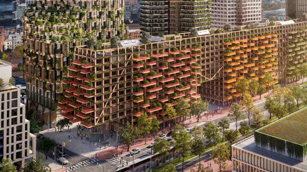 Superblock designed with mass timber