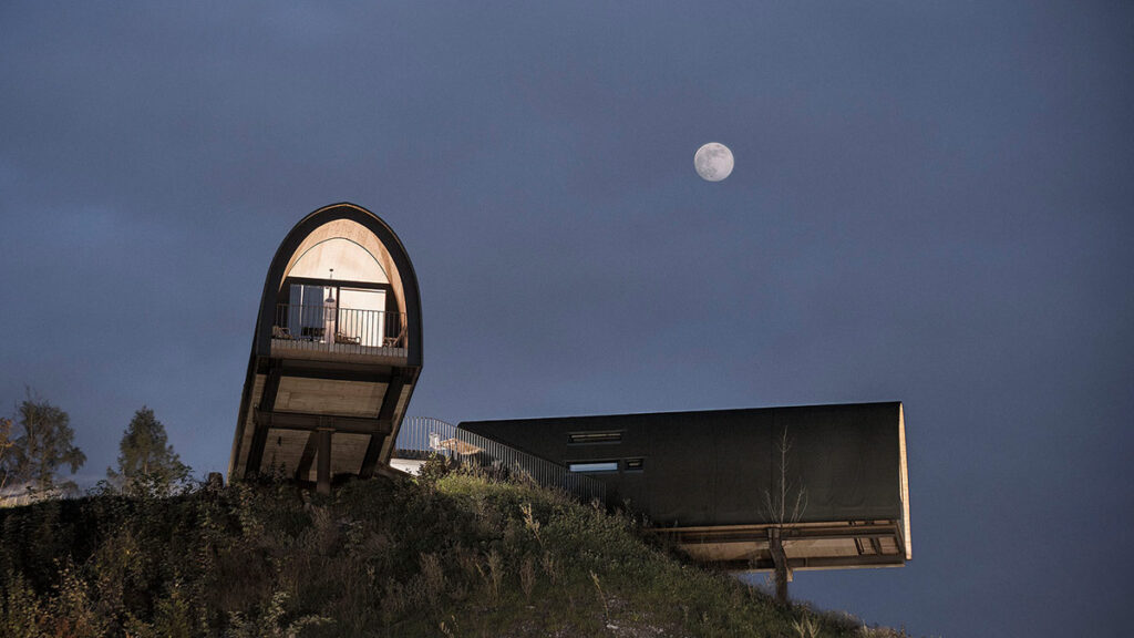 Glamping in hilltop chalets