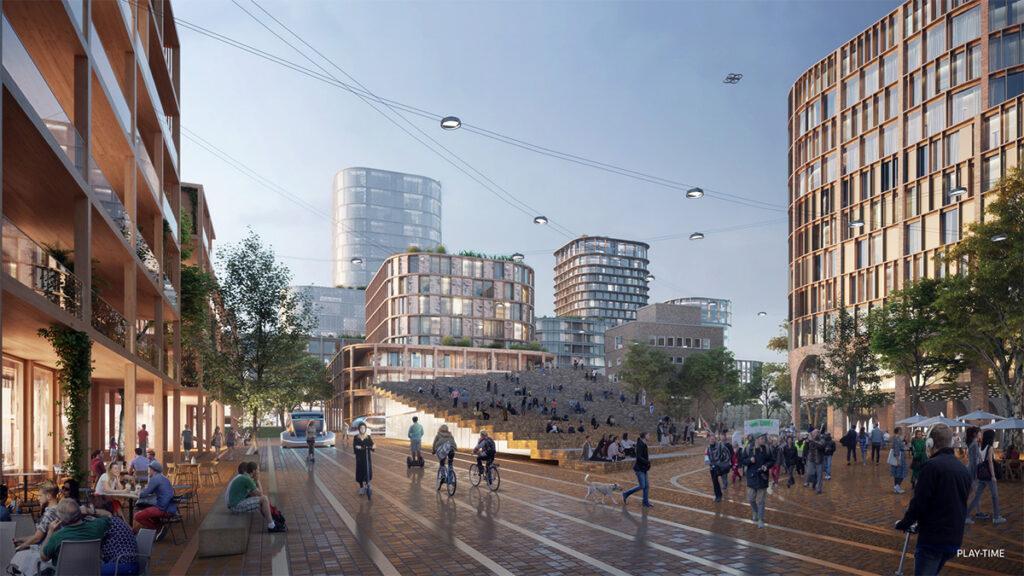 Oslo Science City soll bis 2045 zum autofreien Stadtteil werden. (Bild: Play-Time)