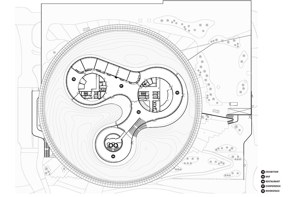 Aerial sketch, World of Volvo (Credit: Henning Larsen)