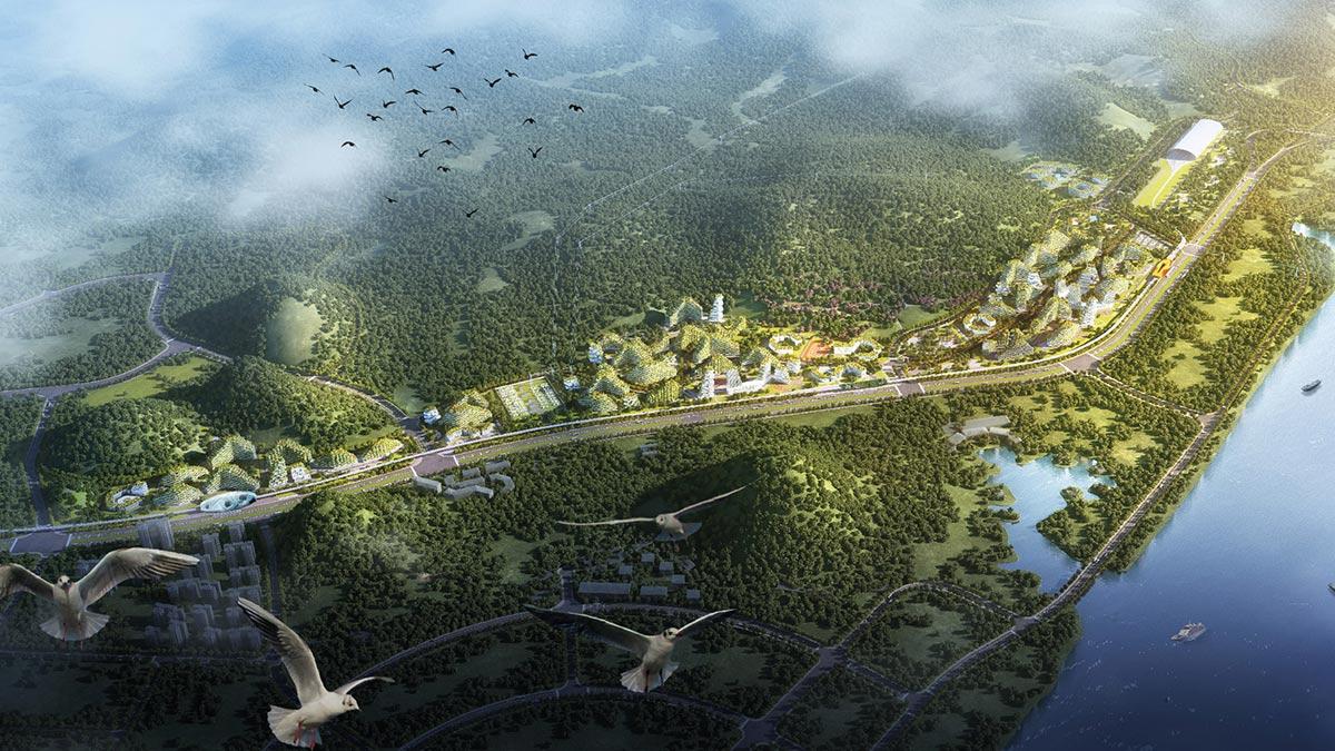 Aerial, Liuzhou Forest City, China, Stefano Boeri Architetti