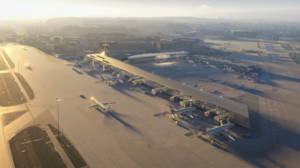 Flughafen Zürich fliegt auf Holz. (Bild: Bucharest Studio)