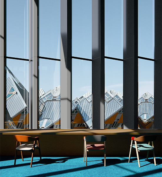 Runderneuerung einer Ikone: Die Zentralbibliothek Rotterdam bekommt ein helles, blaues Atrium. (Bild: Mir)