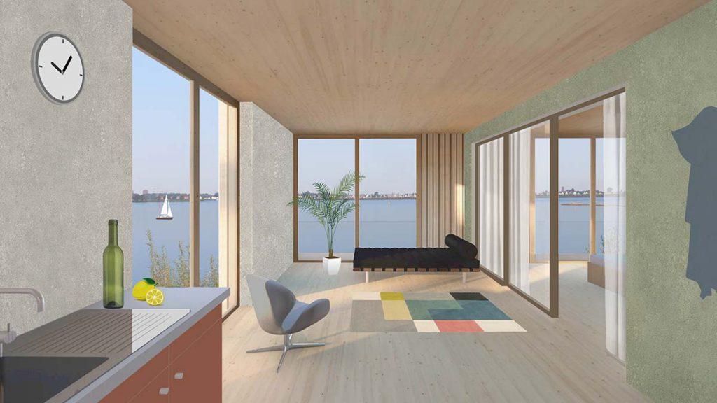 Flexibler, nachhaltig gebauter und günstiger Wohnbau in Holz: Das Projekt „Robin Wood“. (Bild: Marc Koehler Architects)