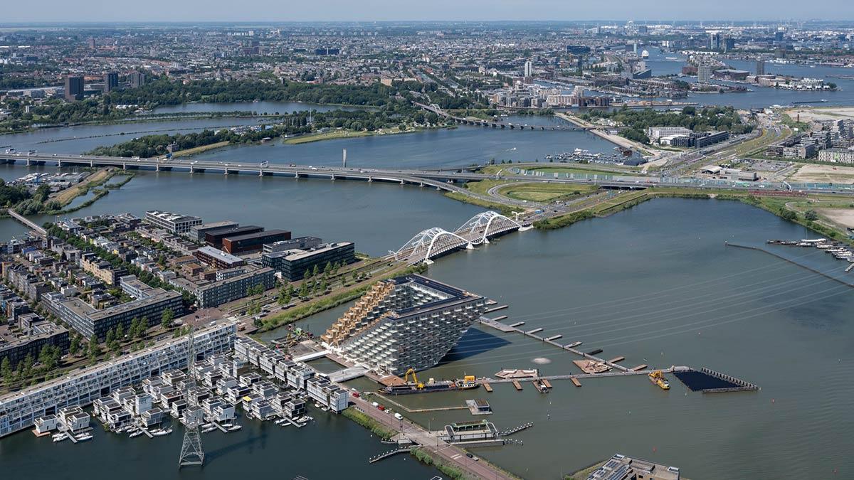 Aerial, Sluishuis, Amsterdam, BIG, Barcode Architects
