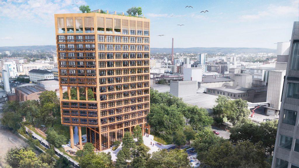 H2O-Tower: Ein Holz-Hochhaus für Wiesbaden. (Bild: 3deluxe)