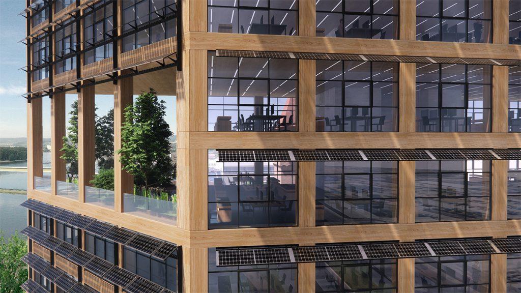 H2O-Tower: Ein Holz-Hochhaus für Wiesbaden. (Bild: 3deluxe)