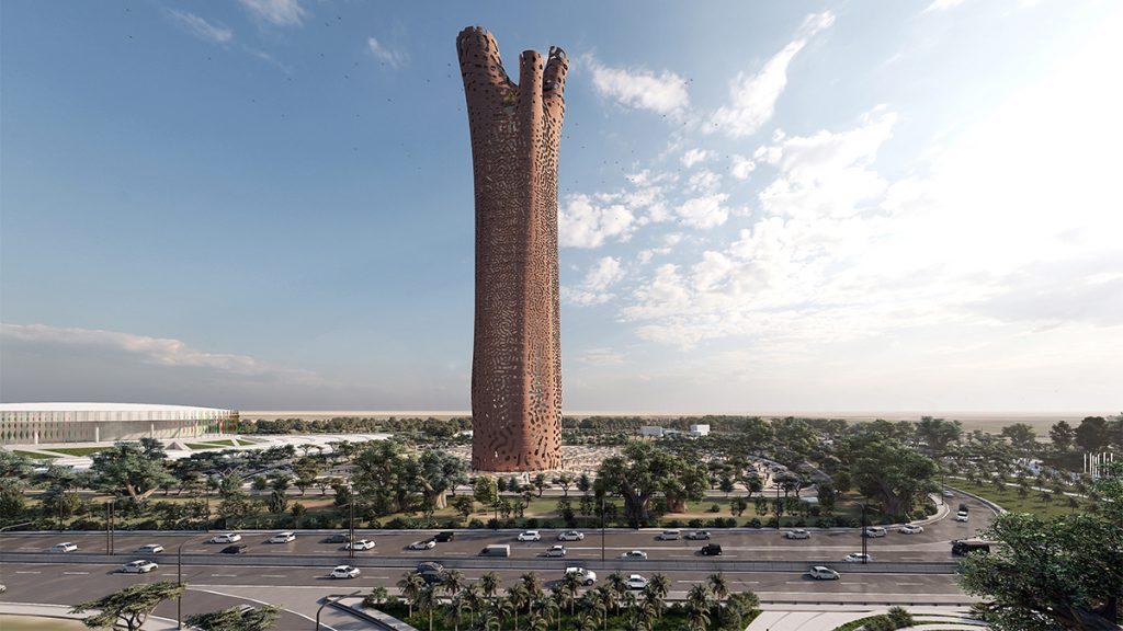 Der Projektvorschlag „Tower of Life“ ist für Senegals Hauptstadt Dakar konzipiert. (Bild: BAD / Built by Associative Data)