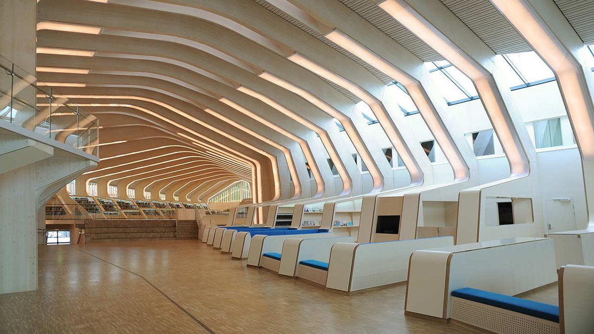 Innenansicht, Vennesla Library, Helen & Hard, Norwegen