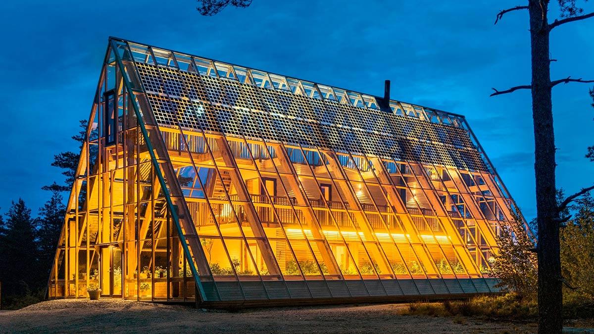 Night, Atri, Naturvillan, Sweden, self-sufficient, glasshouse