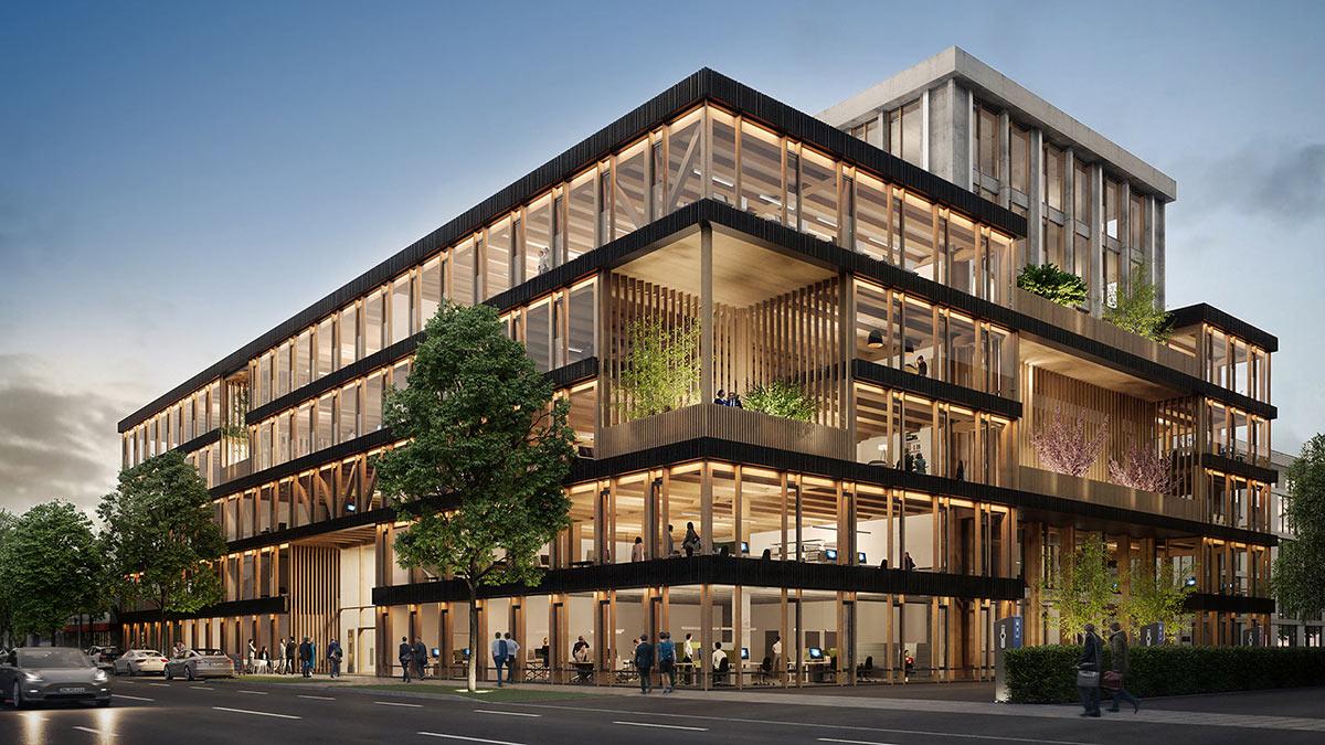 Tri, Accumulata, La Salle, timber hybrid office building