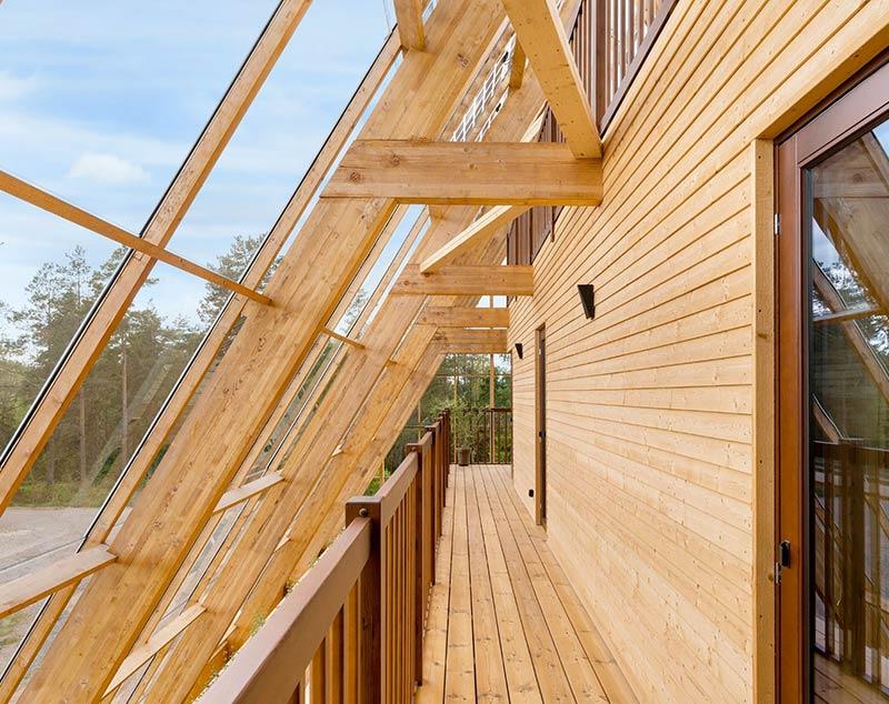 Timber construction, Atri, Naturvillan, Sweden, self-sufficient, glasshouse