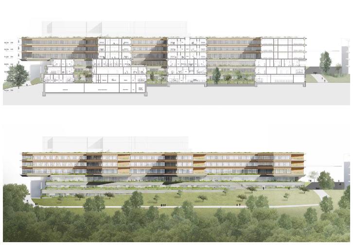 Plan, Neue Medizinische Klinik Tübingen, White Arkitekter, HPP Architekten