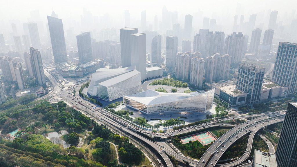 Die von MVRDV designte „Bücher-Schlucht“ von Wuhan. (Bild: MVRDV)