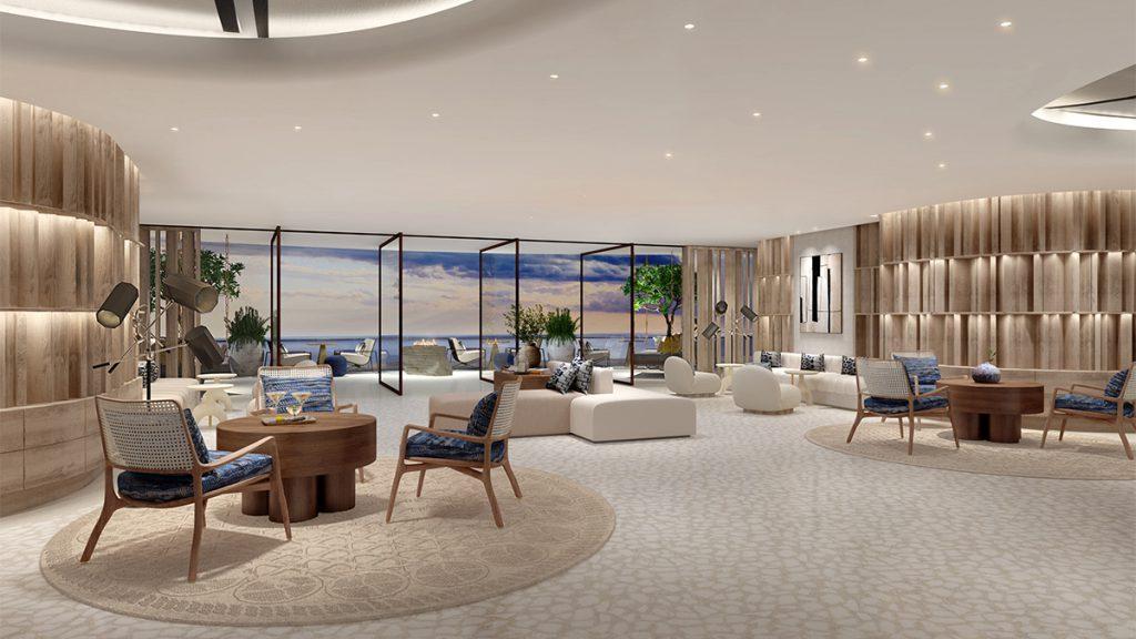 Die Lobby des neuen One&Only Hotels in Athen glänzt in komfortablem Midcentury-Style. (Bild: One&Only Resorts)