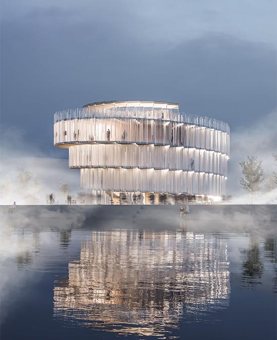 Osaka 2025: Der „bewegende“ Pavillon“, den Apropos Architects als tschechischen Beitrag zur Weltausstellung designt hat. (Bild: Zan Studio)