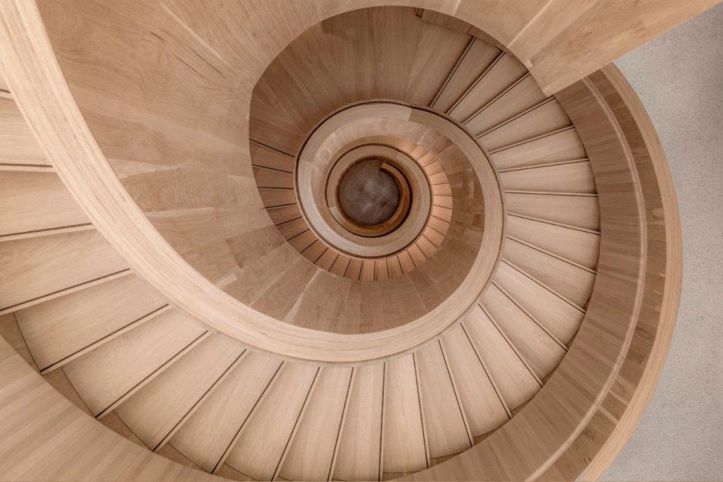 Der Zopf von Rapunzel wird in Form der Wendeltreppe nachempfunden.