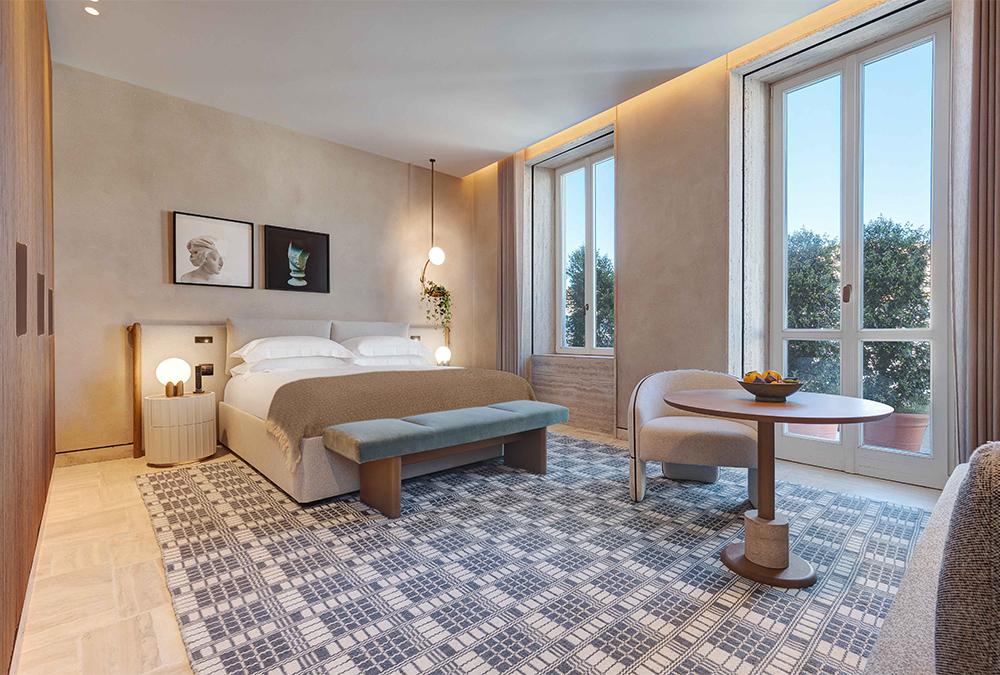 Viel Auswahl: Das Six Senses Rome bietet viele Kategorien. Von „schlicht" bis Junior-, „Two Bedroom“ und individuell gestalteten „Signature"-Suiten. (Bild: Six Senses)