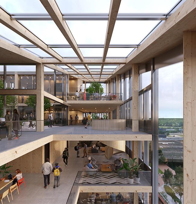 Die Neubauten des Amstel Design District sind auf  beste Work-Life-Balance ausgerichtet. (Bild: Mecanoo)