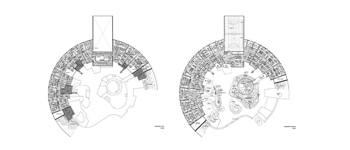 Grundriss, Sundby School, Stroh, Holz, Henning Larsen