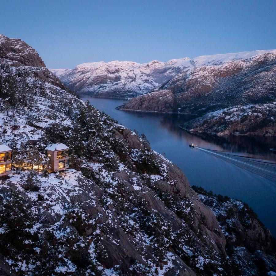 Spektakuläre Landschaft in Norwegen an der Predigtkanzel