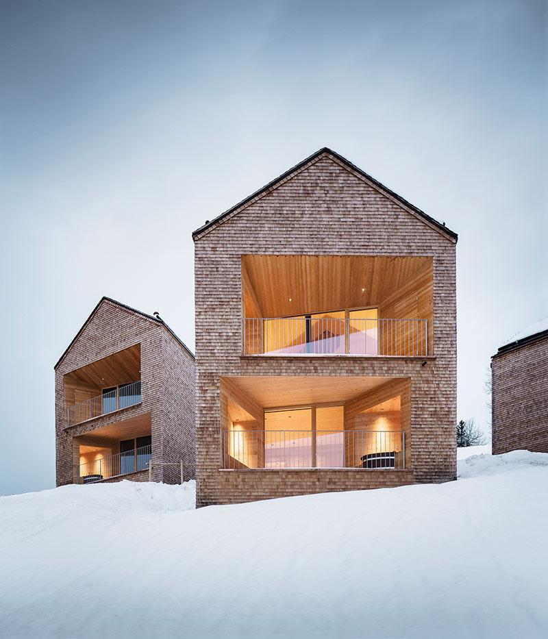 Chalets Winter, Peterhof Alpe Furx, Baumschlager Eberle, Albrecht Immanuel Schnabel