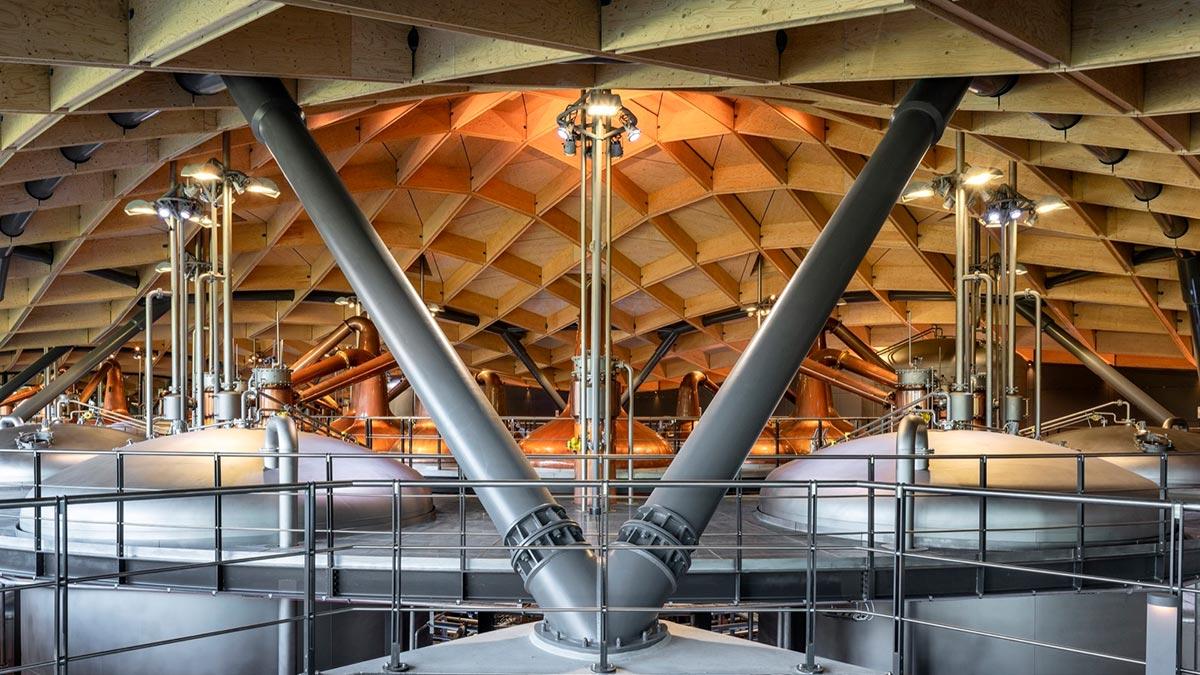 Tragwerk, Macallan Distillery, Schottland, Speyside, Rogers Stirk Harbour + Partners, Wiehag