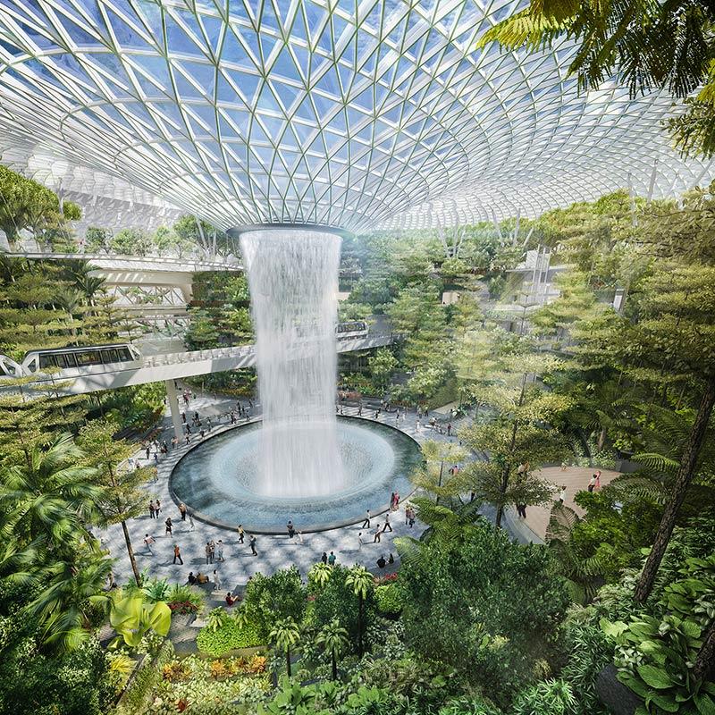 Rain Vortex, Jewel Changi Airport, Singapur, Safdie Architects