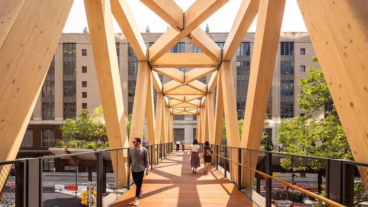 Warren Truss, High Line - Moynihan Connector, New York, SOM, James Corner Field Operations, Holzbrücke, Fachwerk, Manhattan