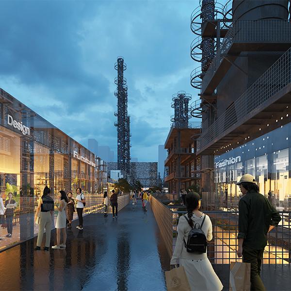 Kultur und Grün statt Öl-Raffinerie: Der Hangzhou Oil Refinery Factory Park. (Bild: MVRDV)