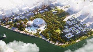 Hangzhou: Kultur und Grün statt Öl-Raffinerie (Bild: MVRDV)