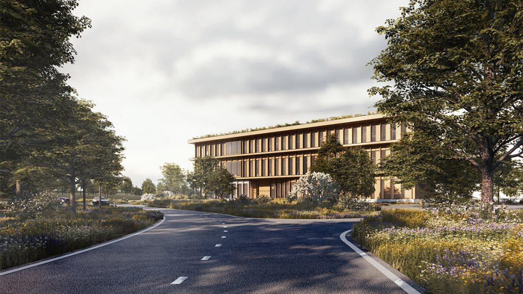 Logistics Center West: Logistikzentrum setzt auf Holz. (Bild: Henning Larsen)