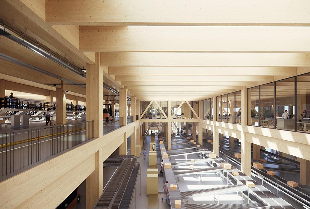 Holz, so weit das Auge reicht: Der von Henning Larsen designte Neubau im niederländischen Lelystad.  (Bild: Henning Larsen)