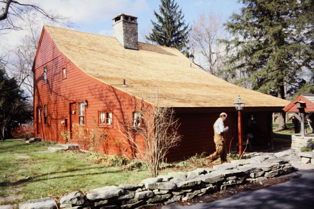 Ein traditionelles Saltbox House in Connecticut