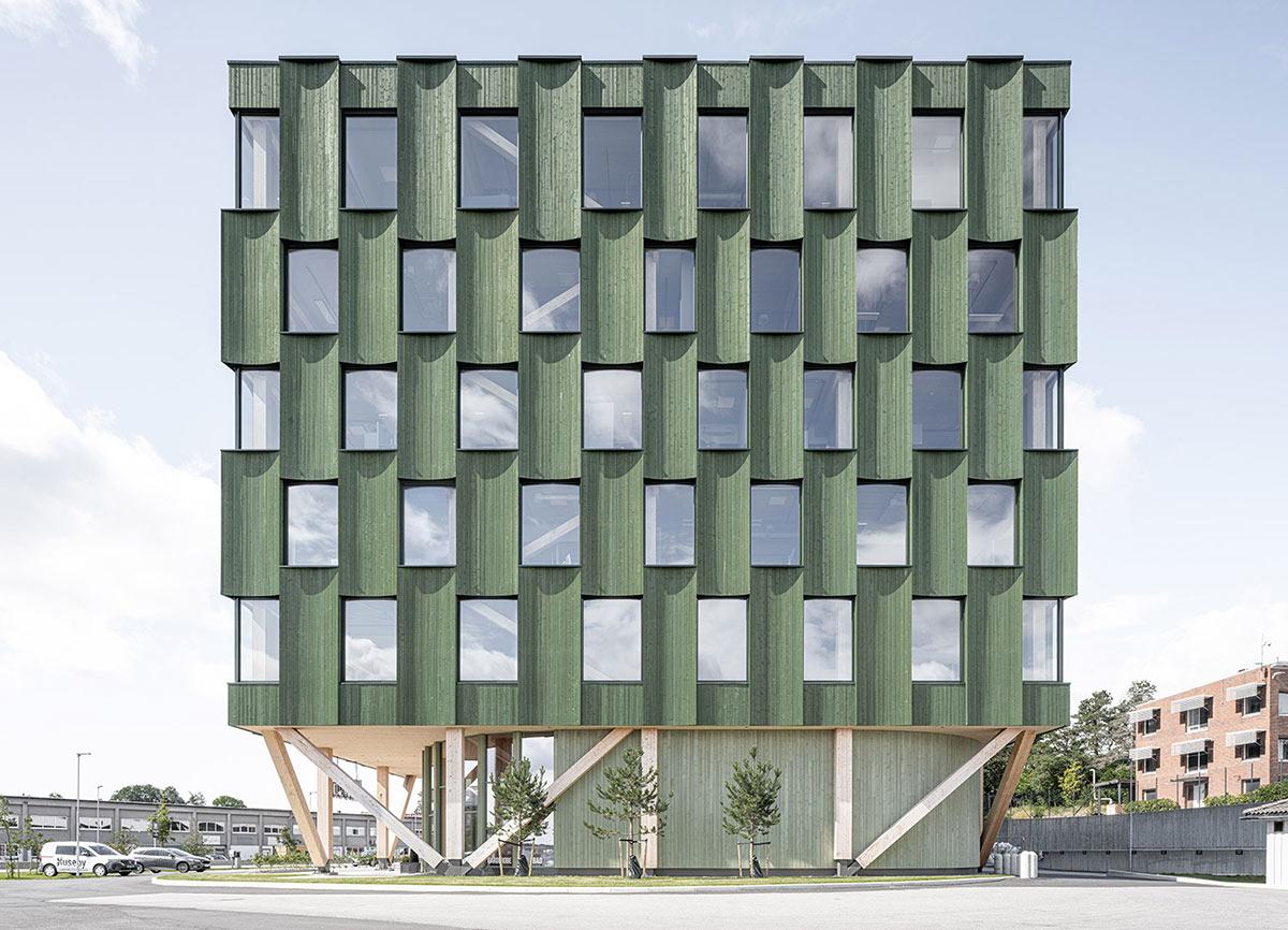 Fassade, Lumber 4, Oslotre, Kristiansand, Bürogebäude, Hozbau, Norwegen
