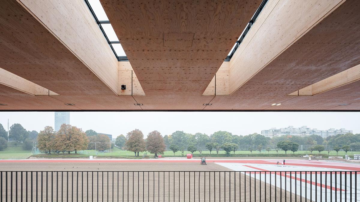 Dach, TUM Campus, TUM School of Medicine and Health, München, Olympiapark, Dietrich Untertrifaller, Holzbau
