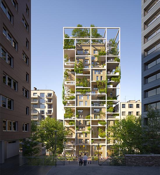 „La Serre“ schafft 190 Wohnungen, die samt und sonders mit Balkonen oder Terrassen ausgestattet sind. (Bild: MVRDV / Engram)
