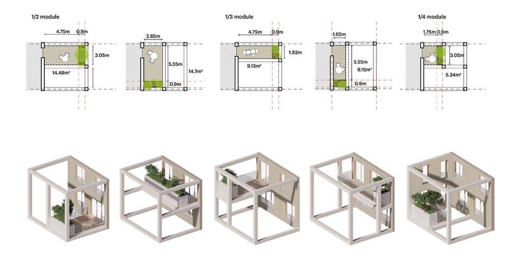 Variantenreich und zu 30 Prozent für soziales Wohnen reserviert: Die Einheiten im von MVRDV entworfenen Neubau. (Bild: MVRDV)