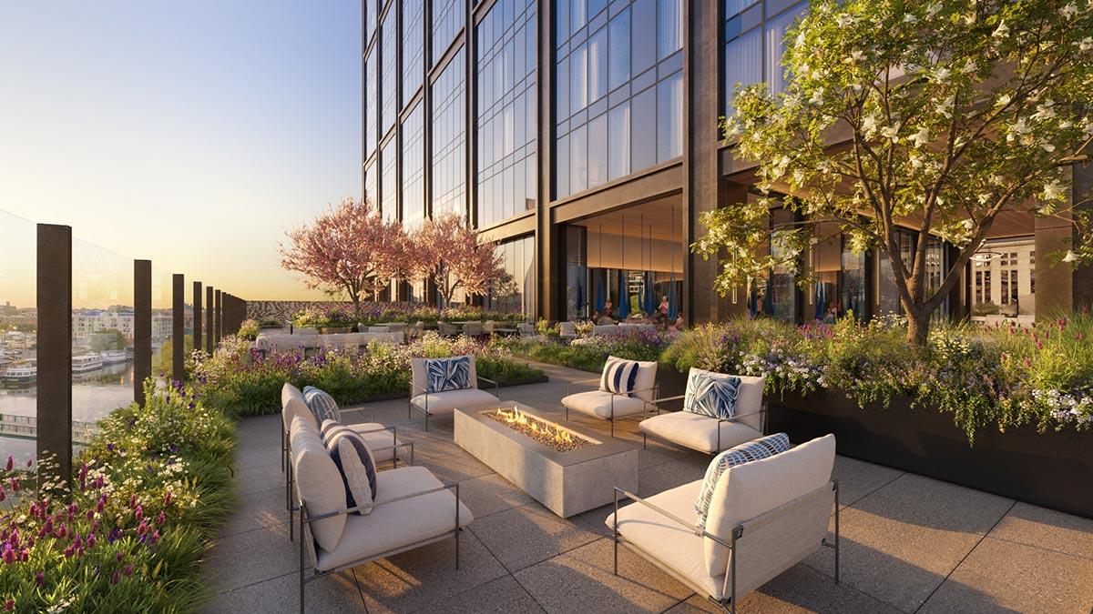 Dachterrasse, The Edison, Holz-Hochhaus, Milwaukee, The Neutral Project
