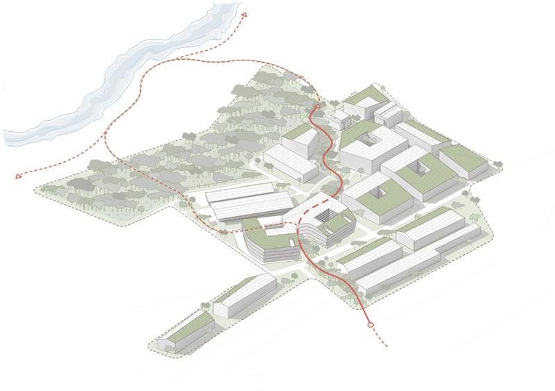 Ecotope Campus, Holzbau, Masterplan, 3XN, EPFL, Lausanne, Schweiz