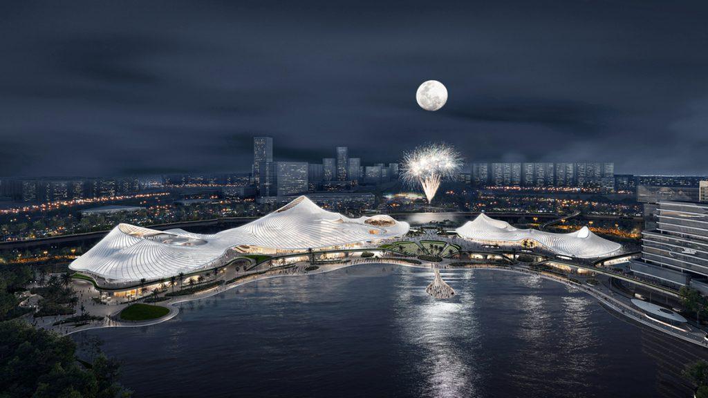 Nanhai Art Center by night