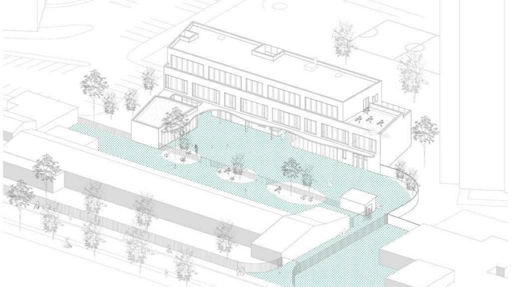 Architekturskizze Plan Simone de Beauvoir Grundschule