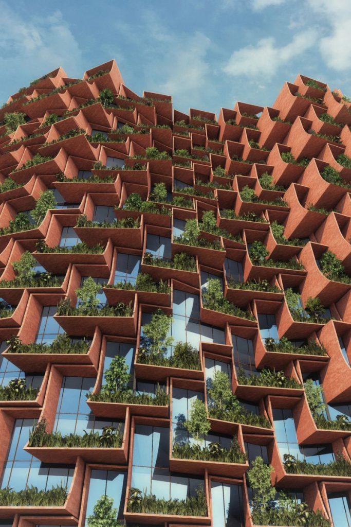 The Forest von Sanjay Puri Architects in Kinshasa - ein modernes Bürogebäude als vertikaler Wald