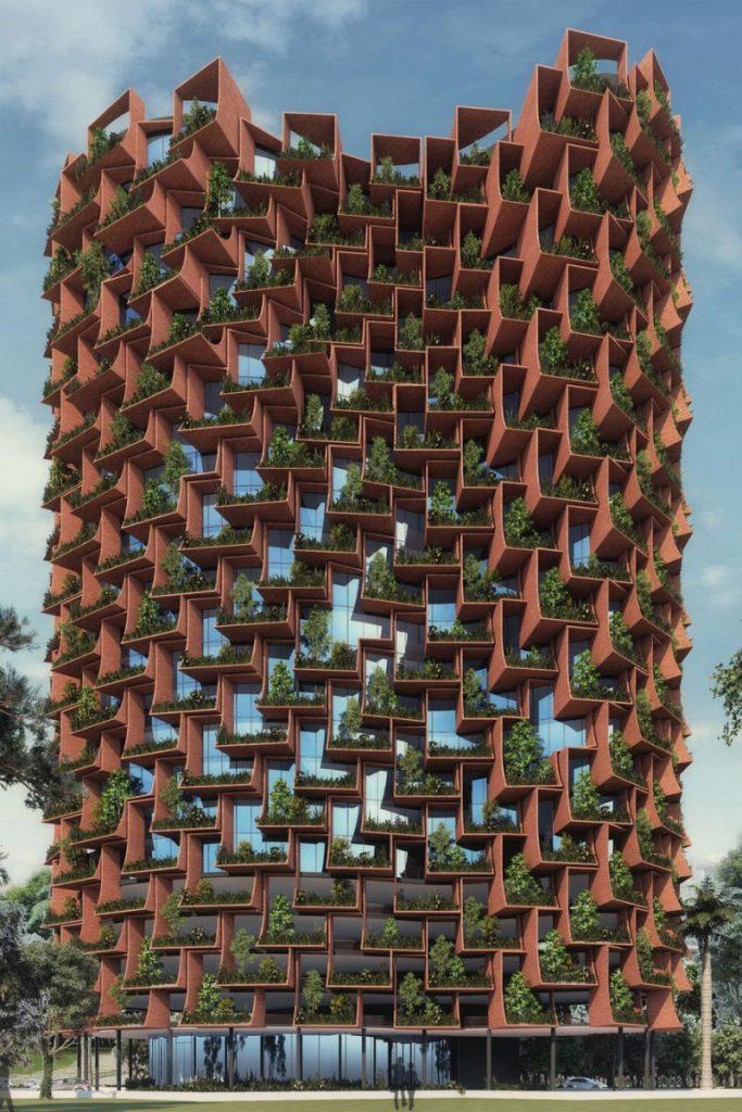 The Forest: Interessante Struktur der Fassade und Anordnung der Balkone 